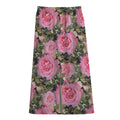 Military Camouflage Flower Pattern Print Cotton Front Slit Maxi Skirt