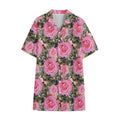 Military Camouflage Flower Pattern Print Cotton Hawaiian Shirt