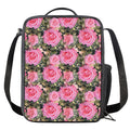 Military Camouflage Flower Pattern Print Crossbody Lunch Bag