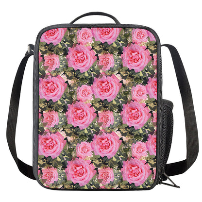 Military Camouflage Flower Pattern Print Crossbody Lunch Bag