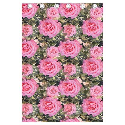 Military Camouflage Flower Pattern Print Curtain