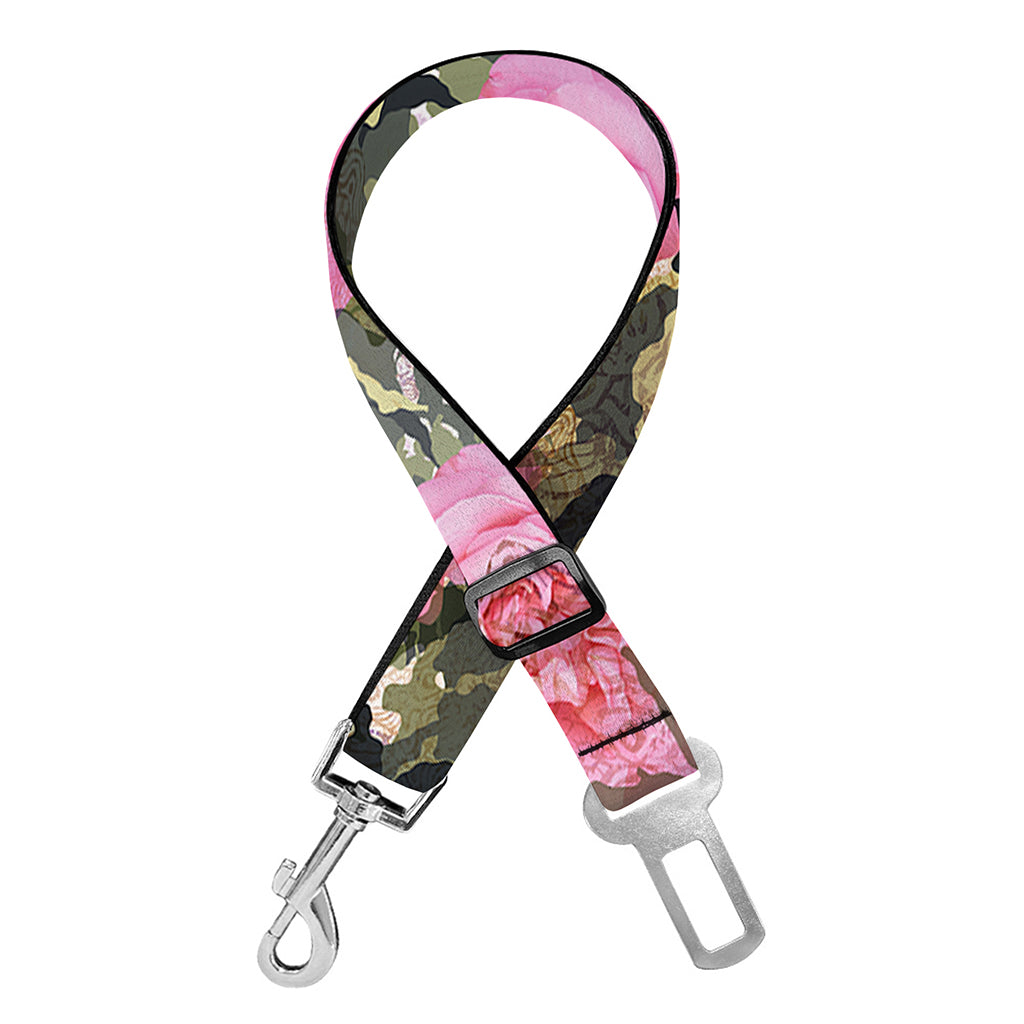 Military Camouflage Flower Pattern Print Dog Seat Belt
