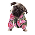 Military Camouflage Flower Pattern Print Dog Zip Up Hoodie