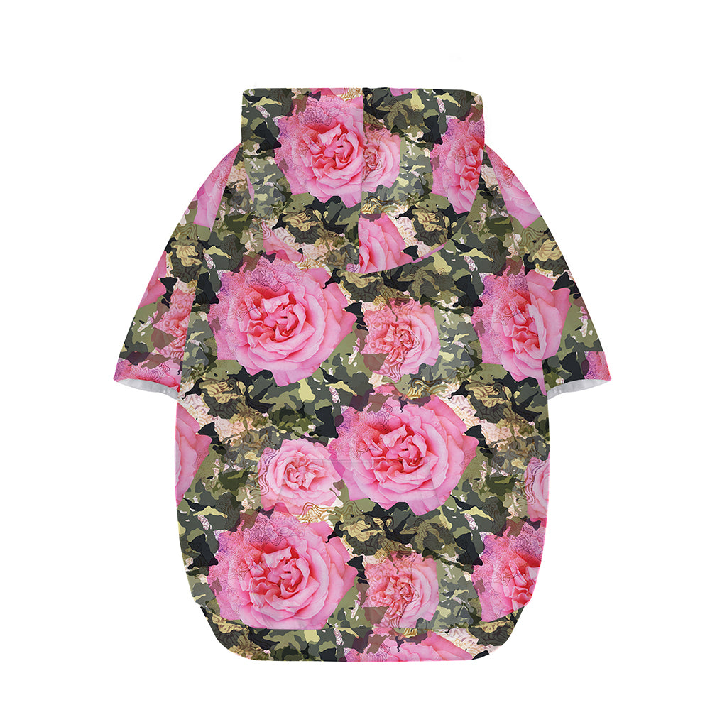Military Camouflage Flower Pattern Print Dog Zip Up Hoodie