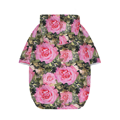 Military Camouflage Flower Pattern Print Dog Zip Up Hoodie