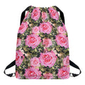 Military Camouflage Flower Pattern Print Drawstring Backpack