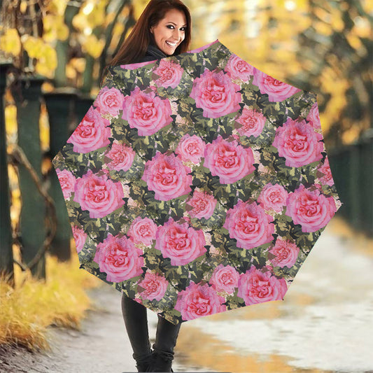 Military Camouflage Flower Pattern Print Foldable Umbrella