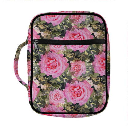 Military Camouflage Flower Pattern Print Front Pocket Bible Bag