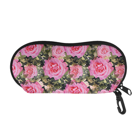 Military Camouflage Flower Pattern Print Glasses Case