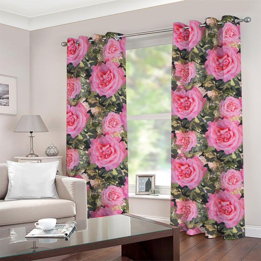 Military Camouflage Flower Pattern Print Grommet Curtains