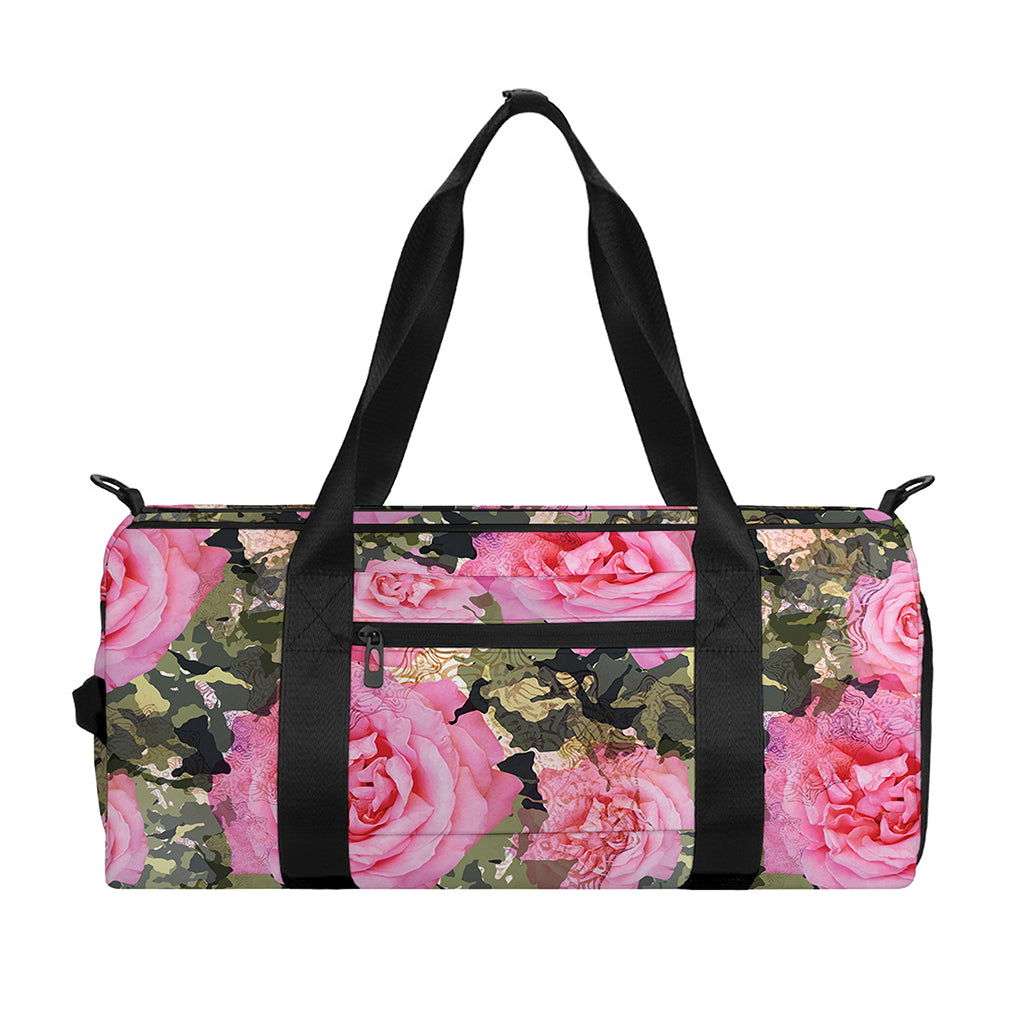 Military Camouflage Flower Pattern Print Gym Bag