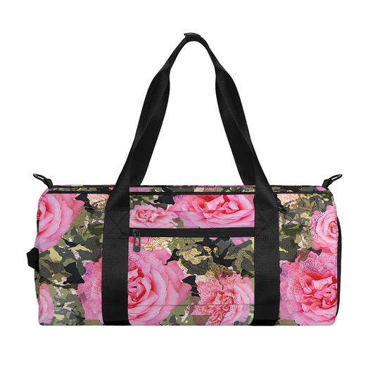 Military Camouflage Flower Pattern Print Gym Bag