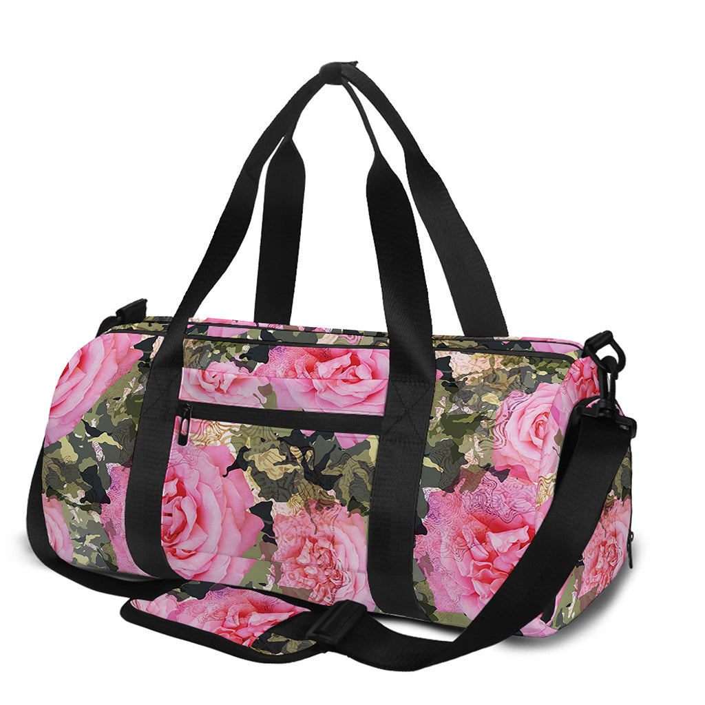 Military Camouflage Flower Pattern Print Gym Bag