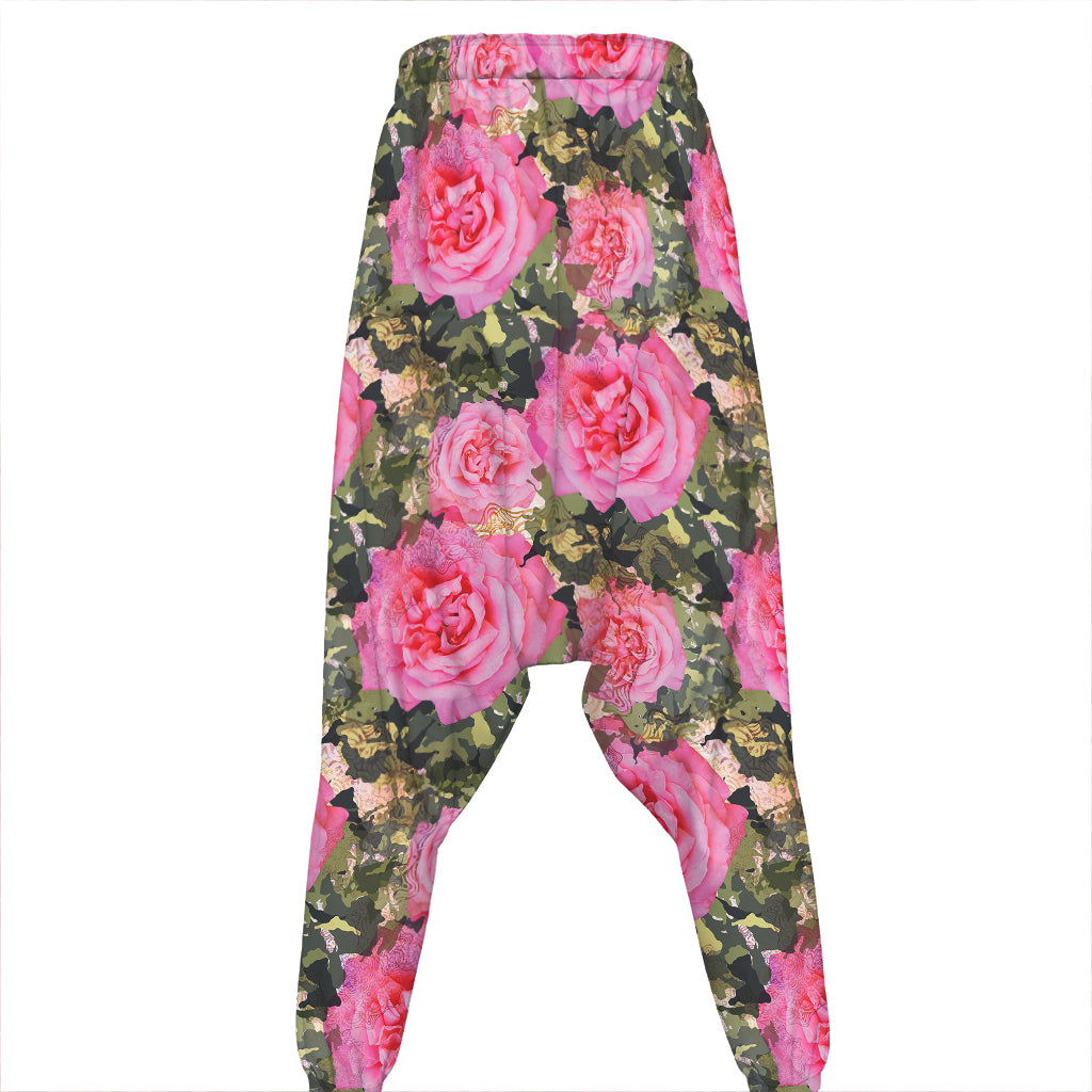 Military Camouflage Flower Pattern Print Hammer Pants