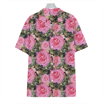 Military Camouflage Flower Pattern Print Hawaiian Shirt