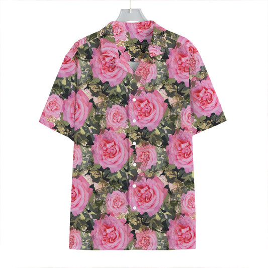 Military Camouflage Flower Pattern Print Hawaiian Shirt
