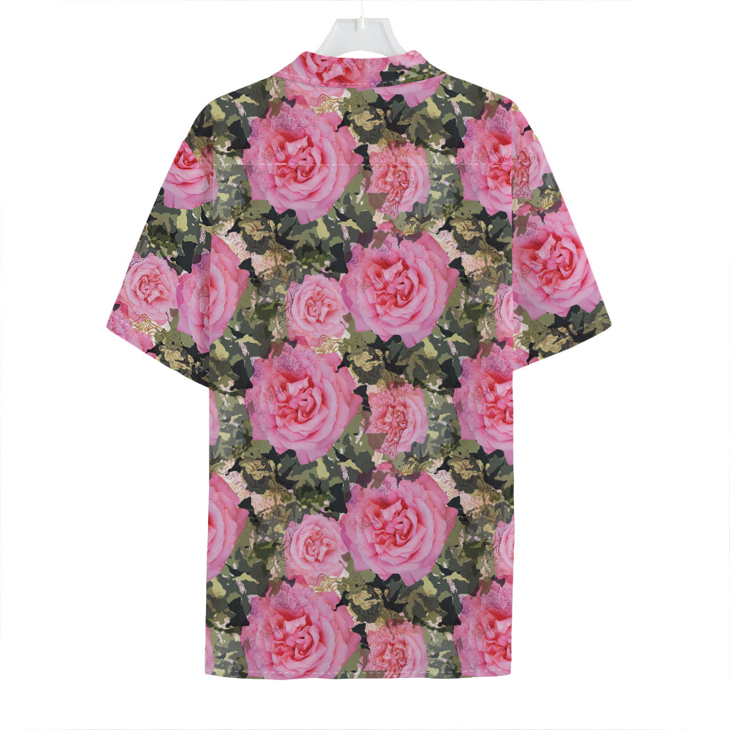 Military Camouflage Flower Pattern Print Hawaiian Shirt