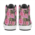 Military Camouflage Flower Pattern Print High Top Leather Sneakers
