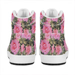 Military Camouflage Flower Pattern Print High Top Leather Sneakers