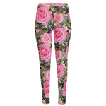 Military Camouflage Flower Pattern Print High-Waisted Pocket Leggings