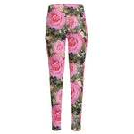 Military Camouflage Flower Pattern Print High-Waisted Pocket Leggings