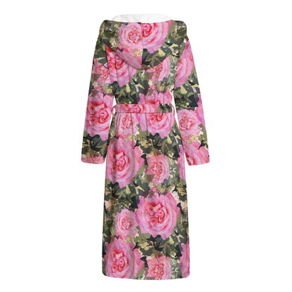 Military Camouflage Flower Pattern Print Hooded Bathrobe