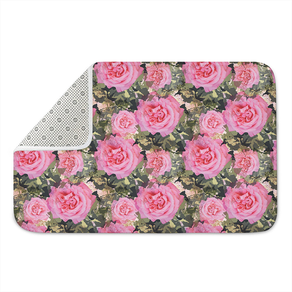 Military Camouflage Flower Pattern Print Indoor Door Mat