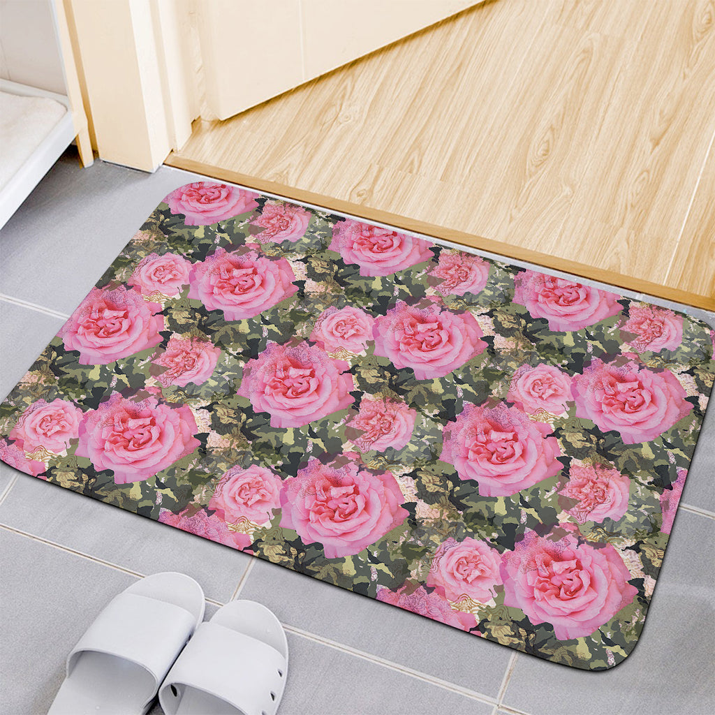 Military Camouflage Flower Pattern Print Indoor Door Mat