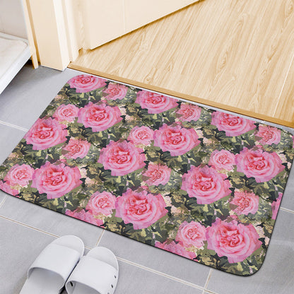 Military Camouflage Flower Pattern Print Indoor Door Mat