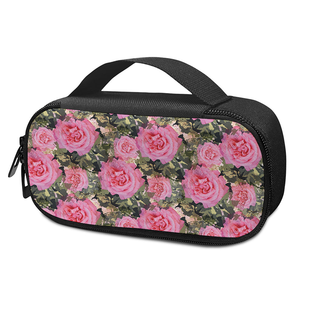Military Camouflage Flower Pattern Print Insulin Cooler Travel Case