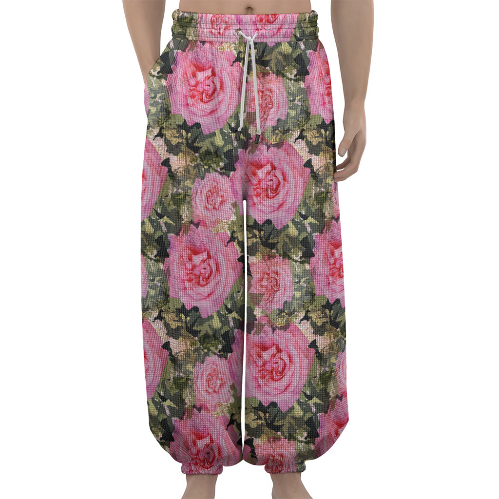 Military Camouflage Flower Pattern Print Lantern Pants