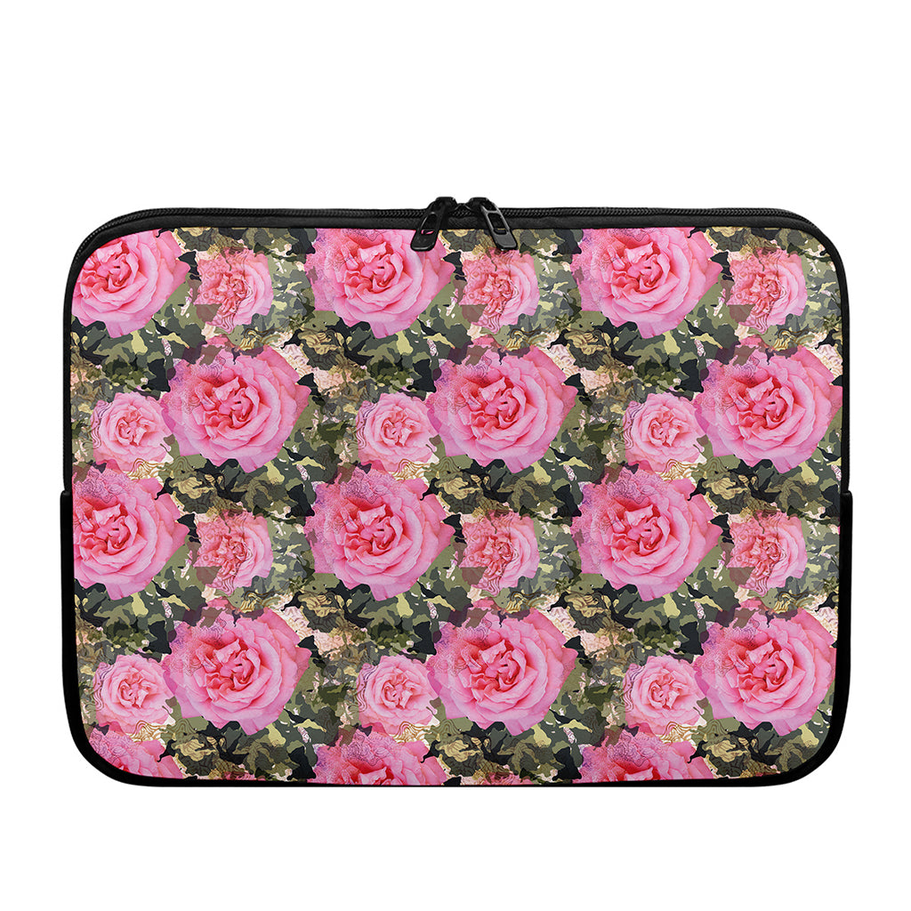 Military Camouflage Flower Pattern Print Laptop Sleeve