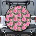 Military Camouflage Flower Pattern Print Leather Spare Tire Cover