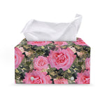 Military Camouflage Flower Pattern Print Leather Tissue Box Cover