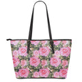 Military Camouflage Flower Pattern Print Leather Tote Bag With Zipper