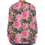 Military Camouflage Flower Pattern Print Long Sleeve Baseball Jersey