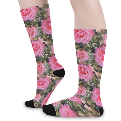 Military Camouflage Flower Pattern Print Long Socks