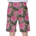 Military Camouflage Flower Pattern Print Men's Beach Shorts