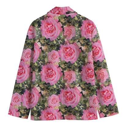 Military Camouflage Flower Pattern Print Men's Blazer