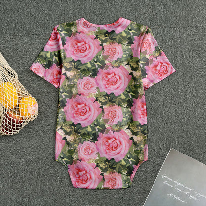 Military Camouflage Flower Pattern Print Men's Bodysuit