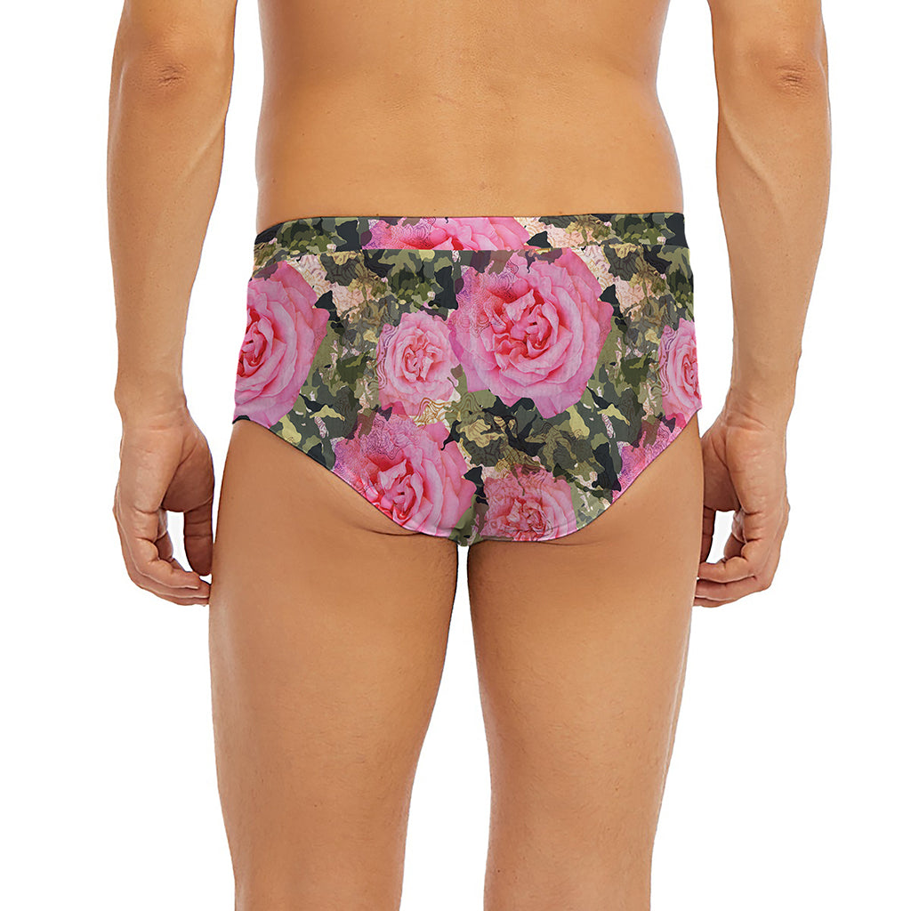 Military Camouflage Flower Pattern Print Men's Briefs
