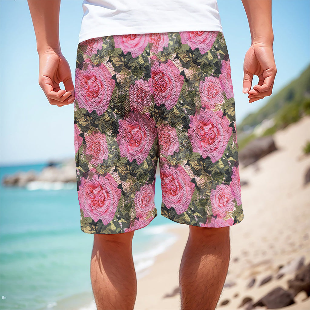 Military Camouflage Flower Pattern Print Men's Cargo Shorts