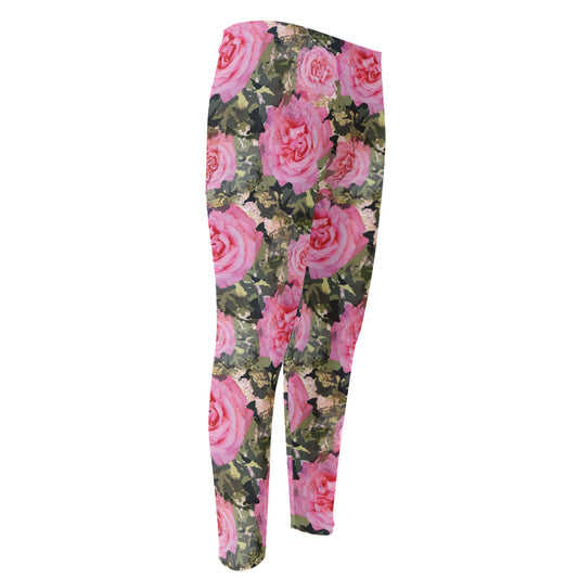 Military Camouflage Flower Pattern Print Men's Compression Pants