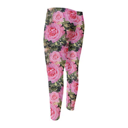 Military Camouflage Flower Pattern Print Men's Compression Pants