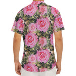 Military Camouflage Flower Pattern Print Men's Deep V-Neck Shirt