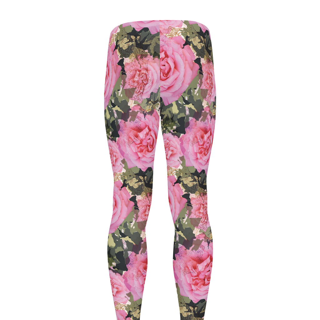 Military Camouflage Flower Pattern Print Men's leggings