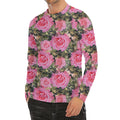 Military Camouflage Flower Pattern Print Men's Long Sleeve Rash Guard