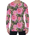 Military Camouflage Flower Pattern Print Men's Long Sleeve T-Shirt