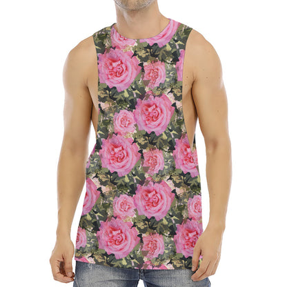 Military Camouflage Flower Pattern Print Men's Muscle Tank Top