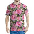 Military Camouflage Flower Pattern Print Men's Polo Shirt